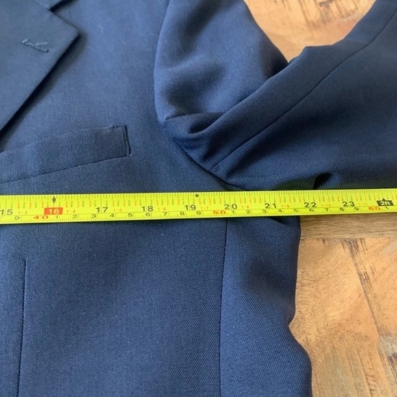 Burberrys Single Breasted 2 Buttons Blazer Navy Blue Jacket Size 42R - Picture 8 of 15